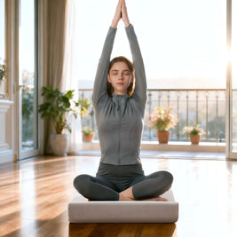 Deluxe Velvet Lotus Meditation Mat, Gray