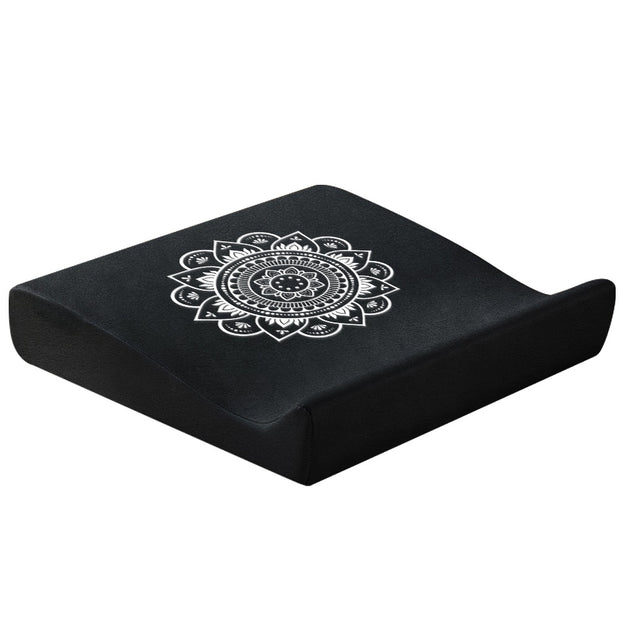 Deluxe Velvet Lotus Meditation Mat, Black