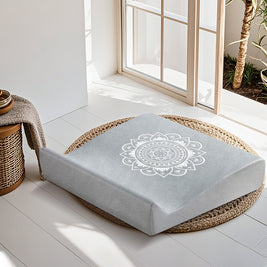 Deluxe Velvet Lotus Meditation Mat, Gray