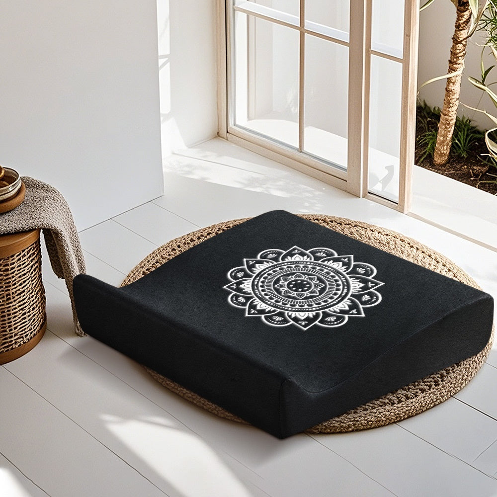 Deluxe Velvet Lotus Meditation Mat, Black